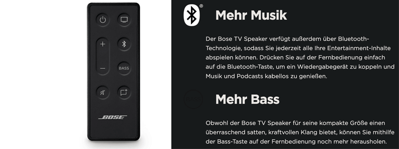 Bose TV Speaker Fernbedienung Bose TV Speaker Fernbedienung